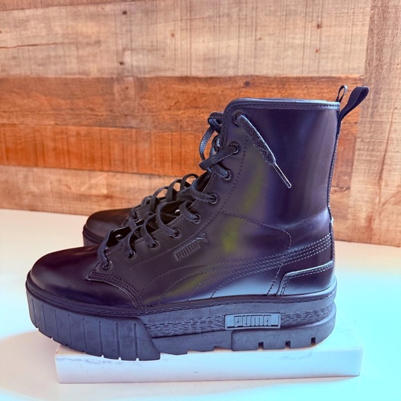 Puma X Dua Lipa Mayze Black High-Top Platform Boots - Picture 4 of 9